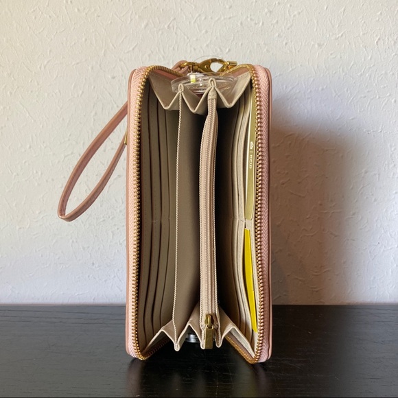 NEW Fossil RFID Dusty Rose Logan Zip Around Clutch - Picture 6 of 8